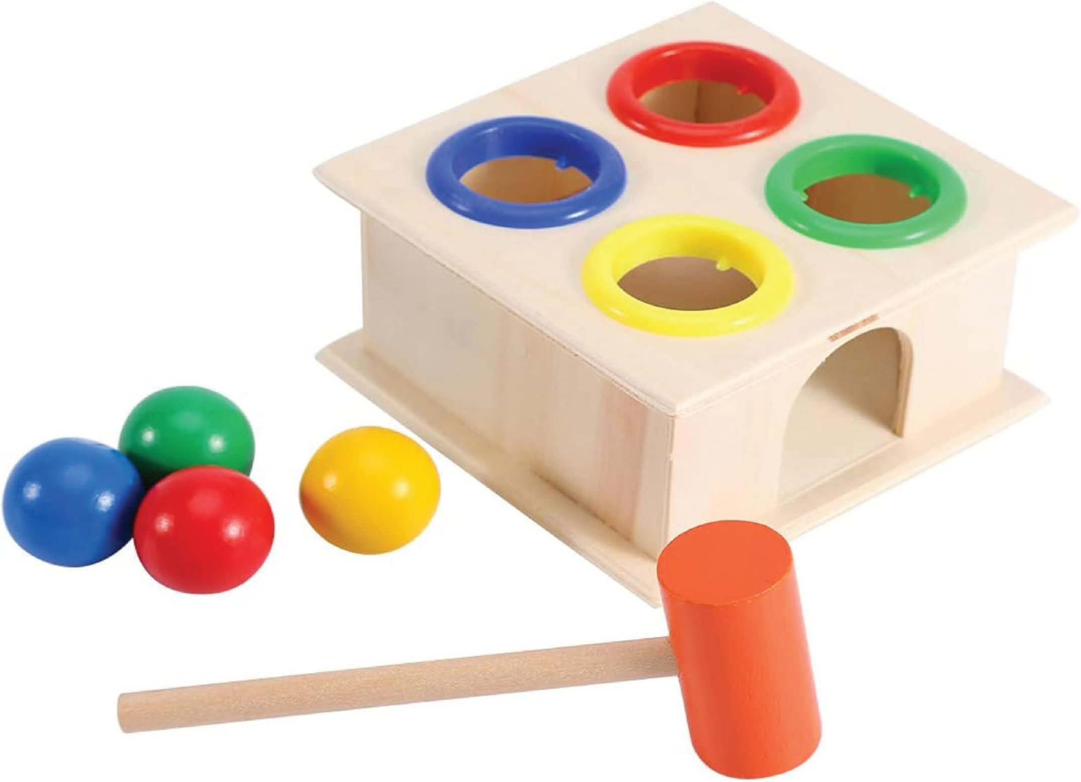 Kids Kindly Wooden Hammer Toys for Kids - Age 3 Hammer Ball Toys for Kids Pound Square Wooden Game for Boys & Girls Ball Drop Learning & Educational Gift Colors Game for Teaching Object Permanence Box