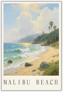 Vintage Metal Tin Sign Malibu Beach Aluminum Sign For Cafe Bar Garden Home Bathroom Art Decoration 16x24 inch