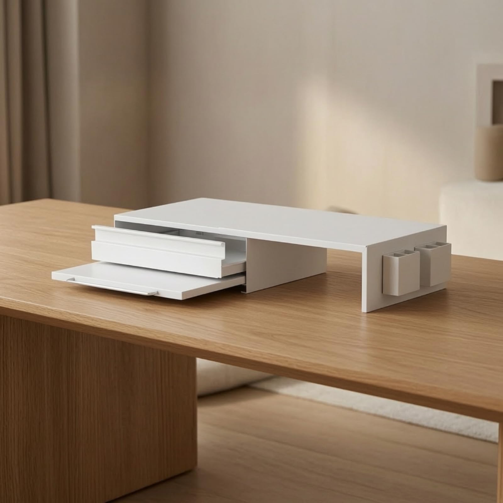 Yajuyi Estante para Impresora de Oficina Mesa Organizador de Suministros Cajón Deslizante y Estante Inferior Acero al Carbono Adecuado para Oficina Estudio en Casa Dormitorio, Style to 1