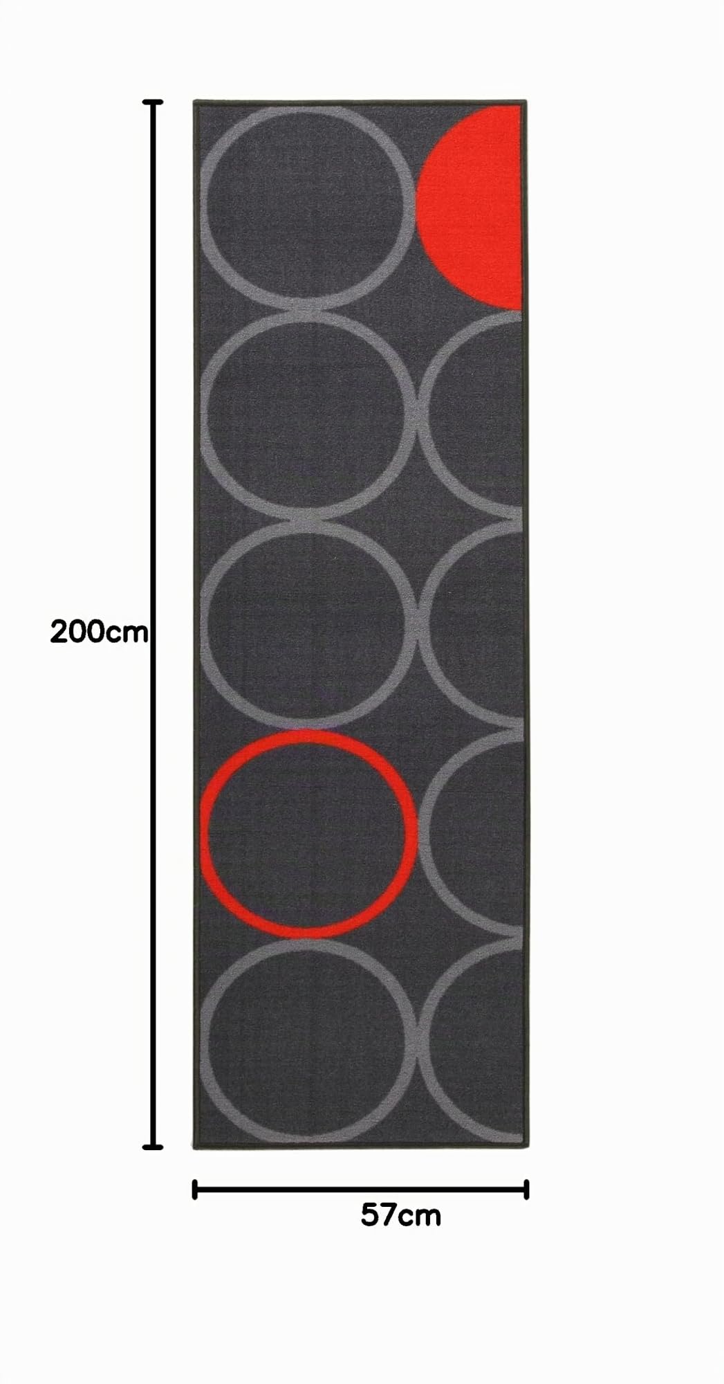 Viva La Cucina Tappeto, Nylon, Grigio/Arancione, 57 x 200 cm