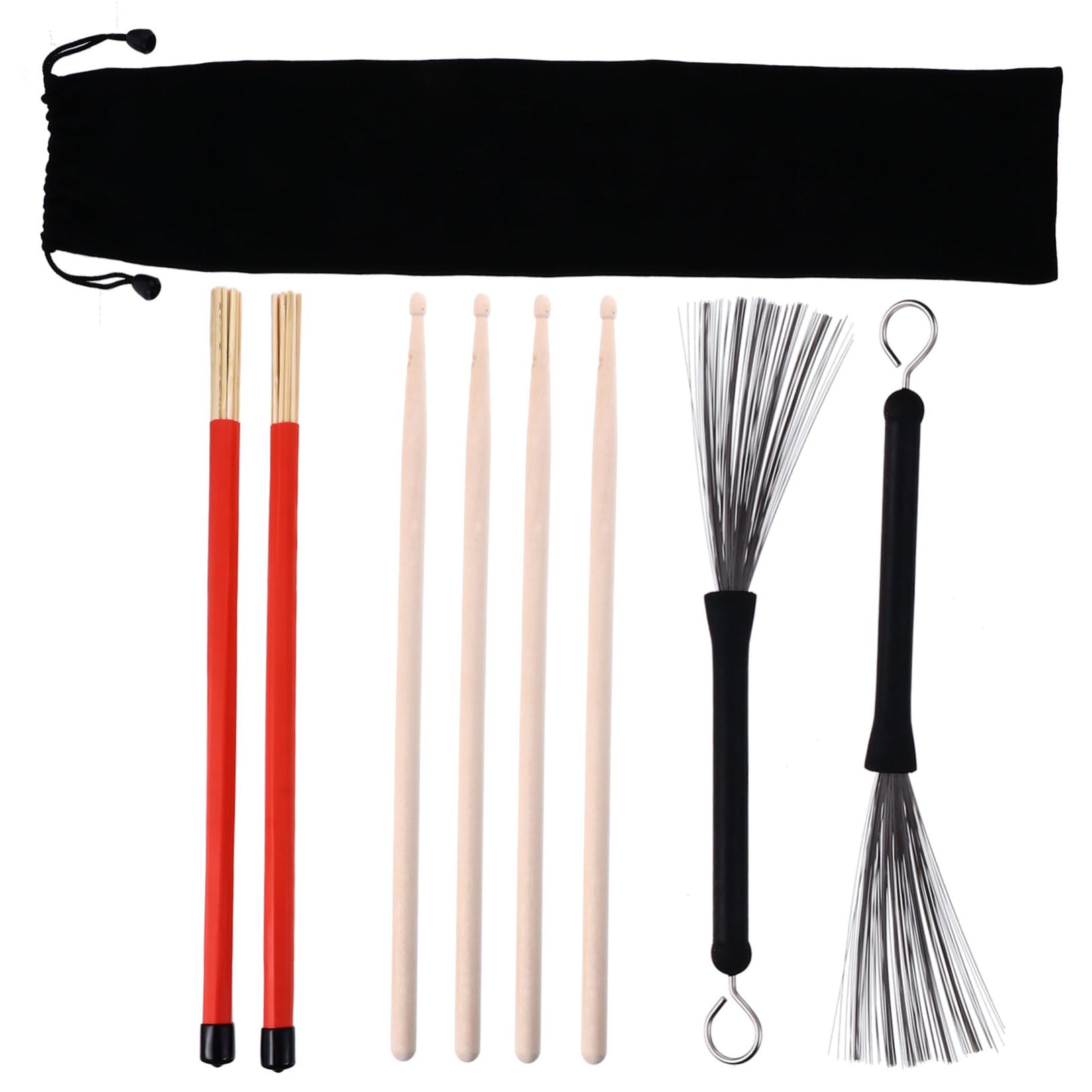 Ensemble de Batterie et Balais 1 Set pour Percussion | Acier, Usage Performance, Flexibles et Équilibre, Accessoires Batterie Musique