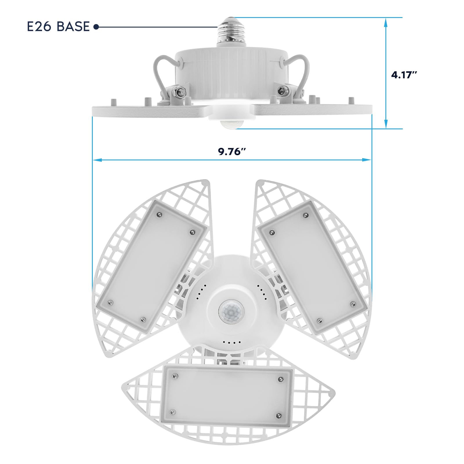 LUXRITE LED Garage Light 80W, 8000 Lumens, 5000K, Motion Sensor (2