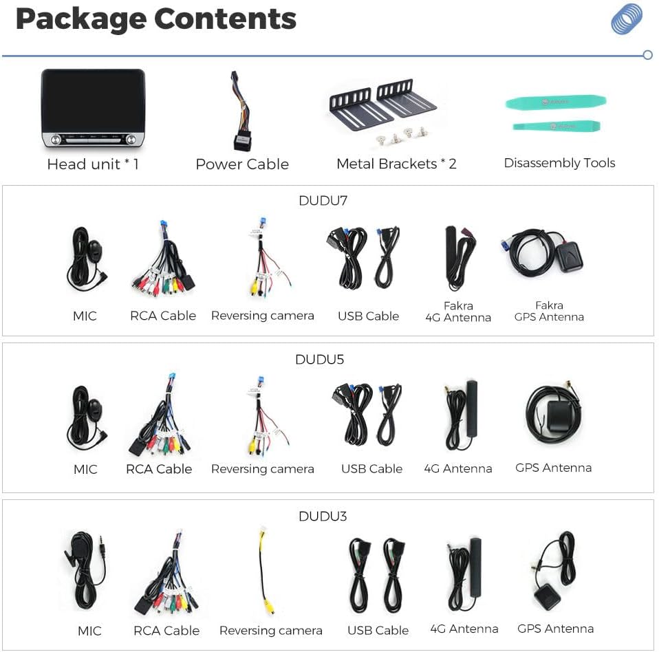 MekedeTech DUDUAUTO DUDU7 Android Touch Screen with Knobs Double Din 10.1 inch Car Stereo Head Unit,Wireless CarPlay/Android Auto,6G RAM 64G ROM,NOT Support 360 Cameras