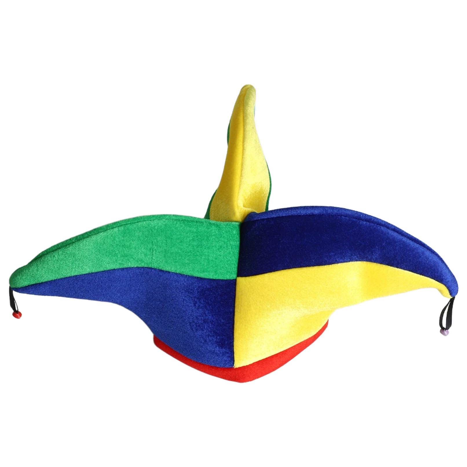TiaoBug Jester Hat with Bells Colorful Clown Costume Hats for Halloween Party Cosplay Dress up Red 3-Peak One Size