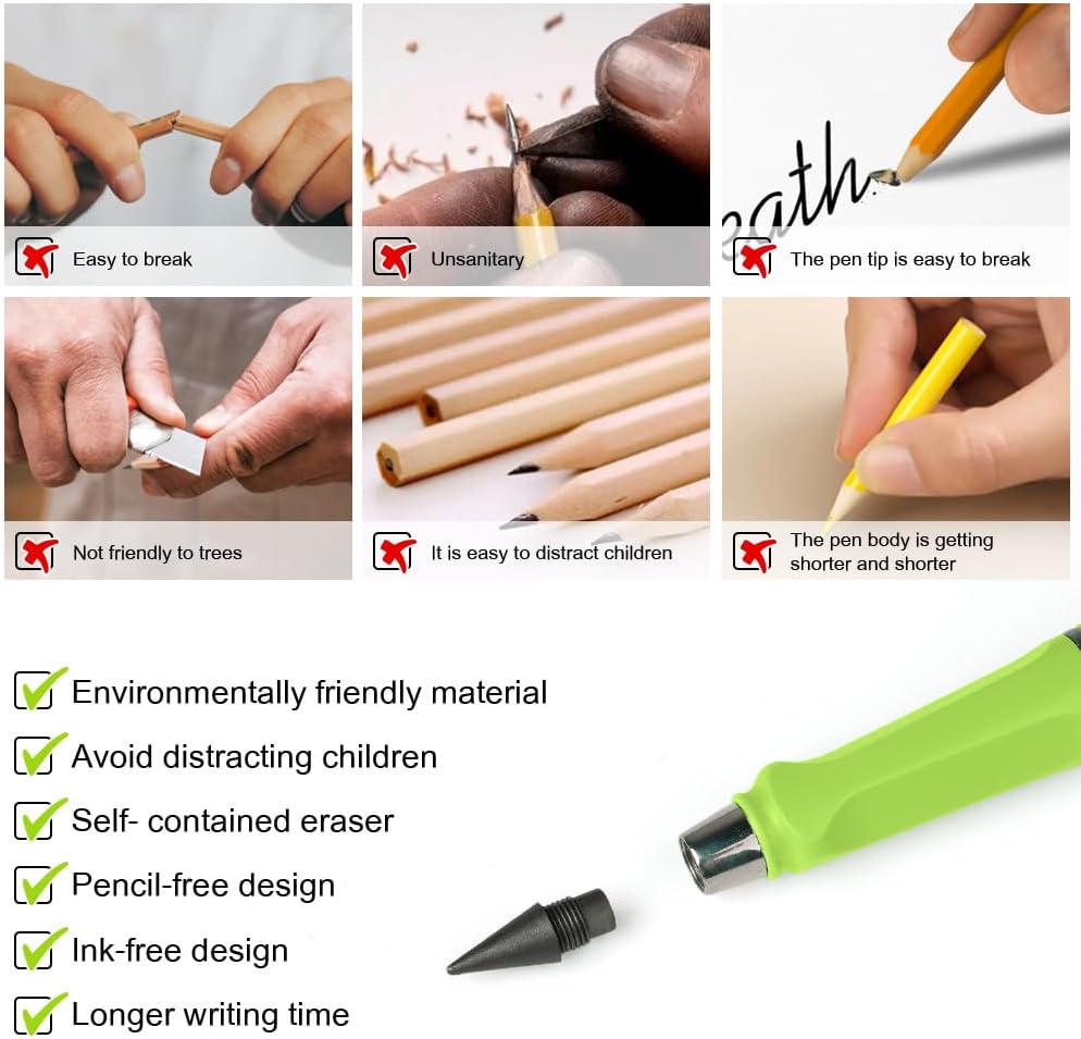 Ainiv 6 Sets Inkless Pencils, Infinity Forever Pencil Everlasting image 3