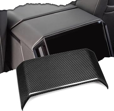 Carbon Fiber Rear Infotainment Cover for Tesla Cybertruck 2024 2025,for Cyberbeast Rear Touchscreen Frame Trim Glossy Screen Cover