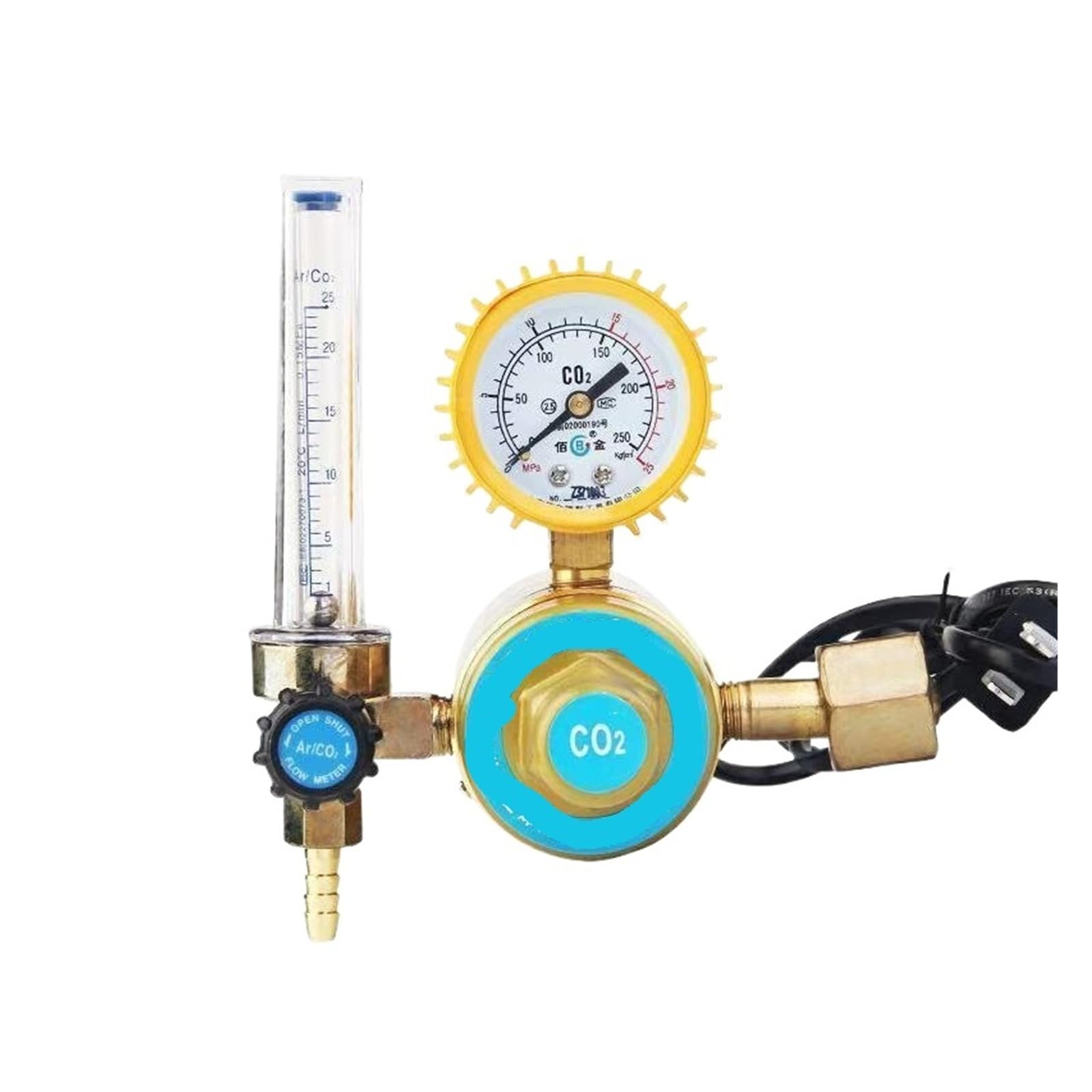 Carbon Dioxide Table Pressure Reducing Valve 36V110V/220V Mixed Gas Pressure Reducer Electric Heating C02 Table(220V)