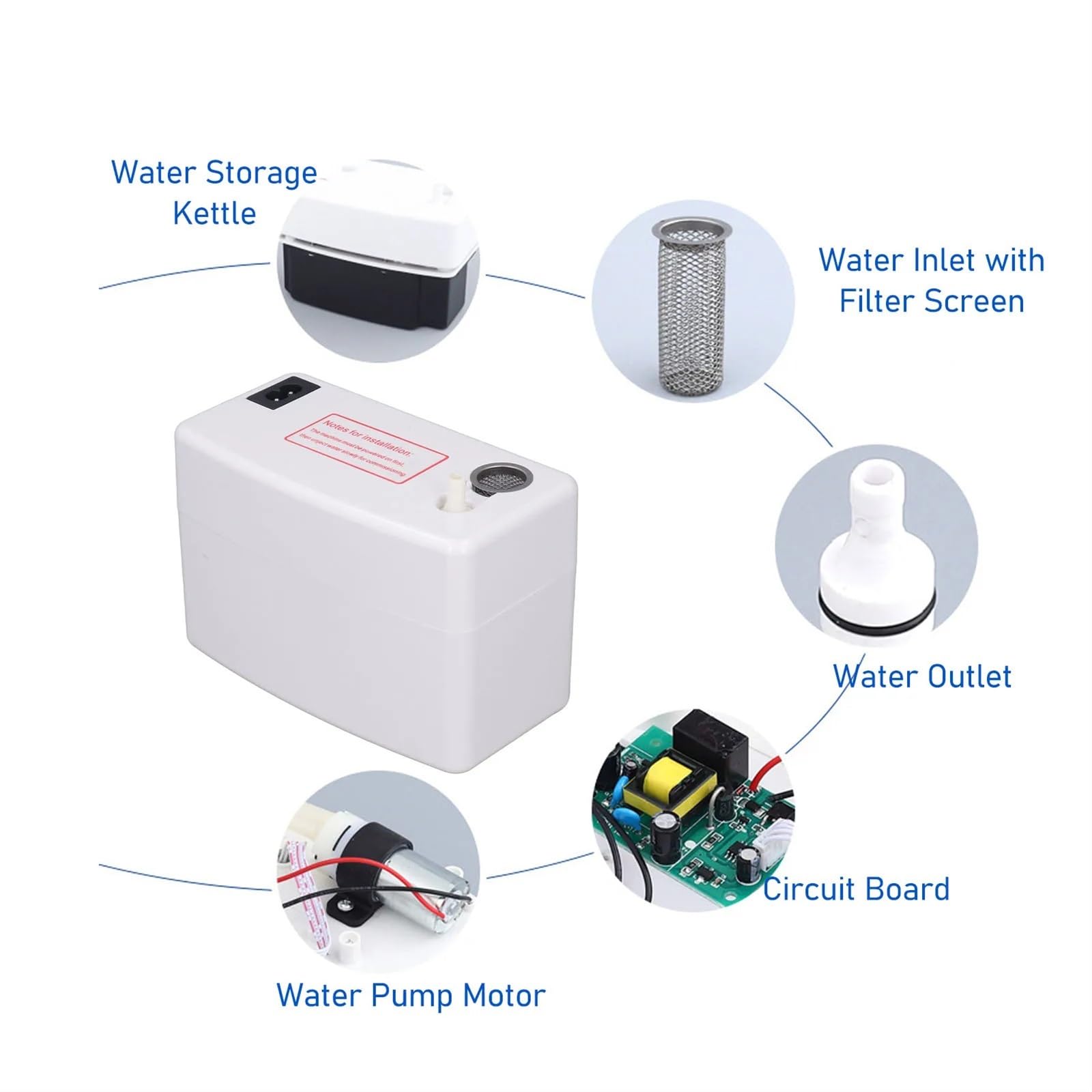 Pompe de Relevage Climatisation, Pompe à condensat Pompe à condensat Pompe de vidan automatique for climatiseur 24 L/h avec boîte de stocka d'eau de 200 ml