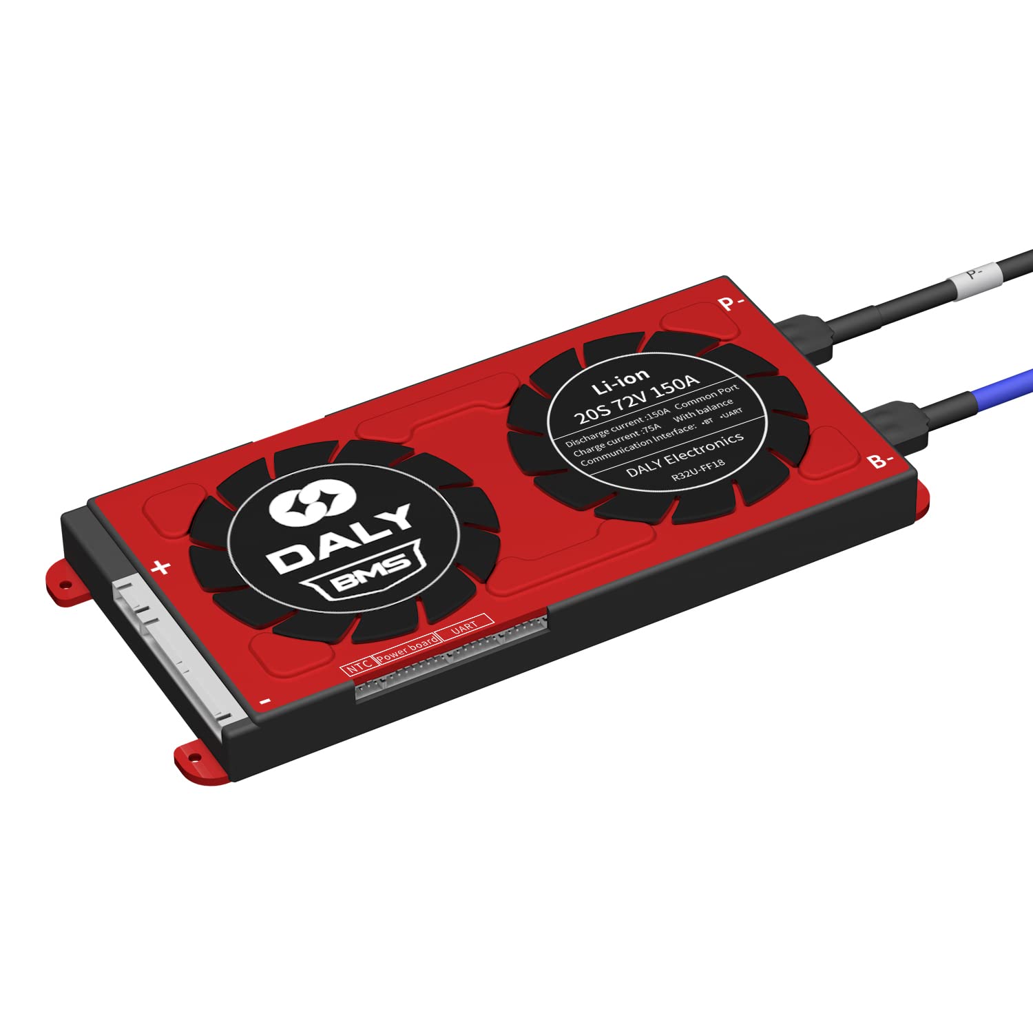 DALY Smart BMS Li-ion 72V 20S 150A with UART Communication, Resetting Bluetooth Module,Common Port for Rated 3.7V Power Converter UPS (Smart BMS,150A)