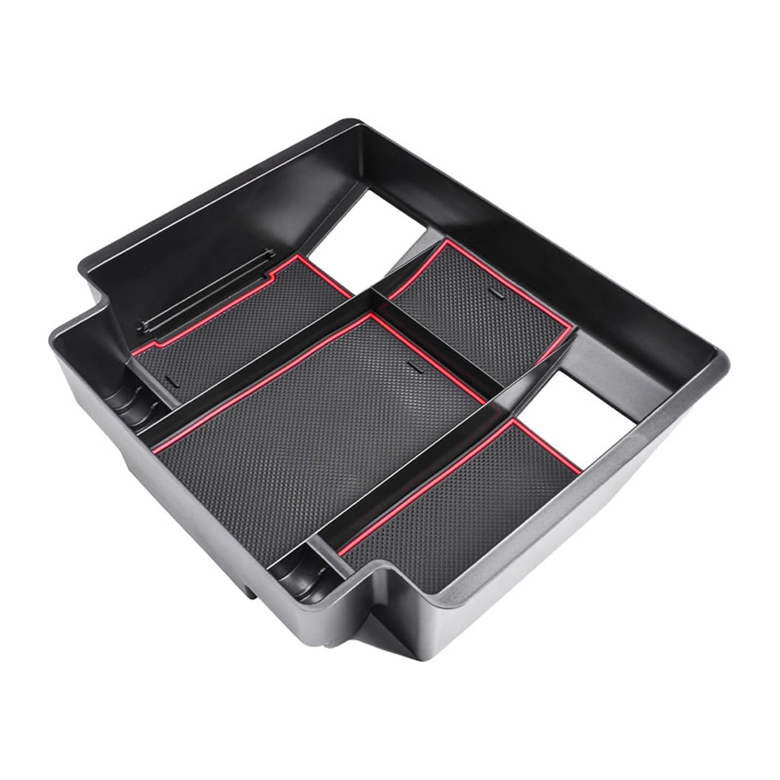 Compatible con Chevrolet Silverado 1500 2023. Caja de Almacenamiento para reposabrazos de Consola Central, Organizador de guantera, Accesorios Rojos.
