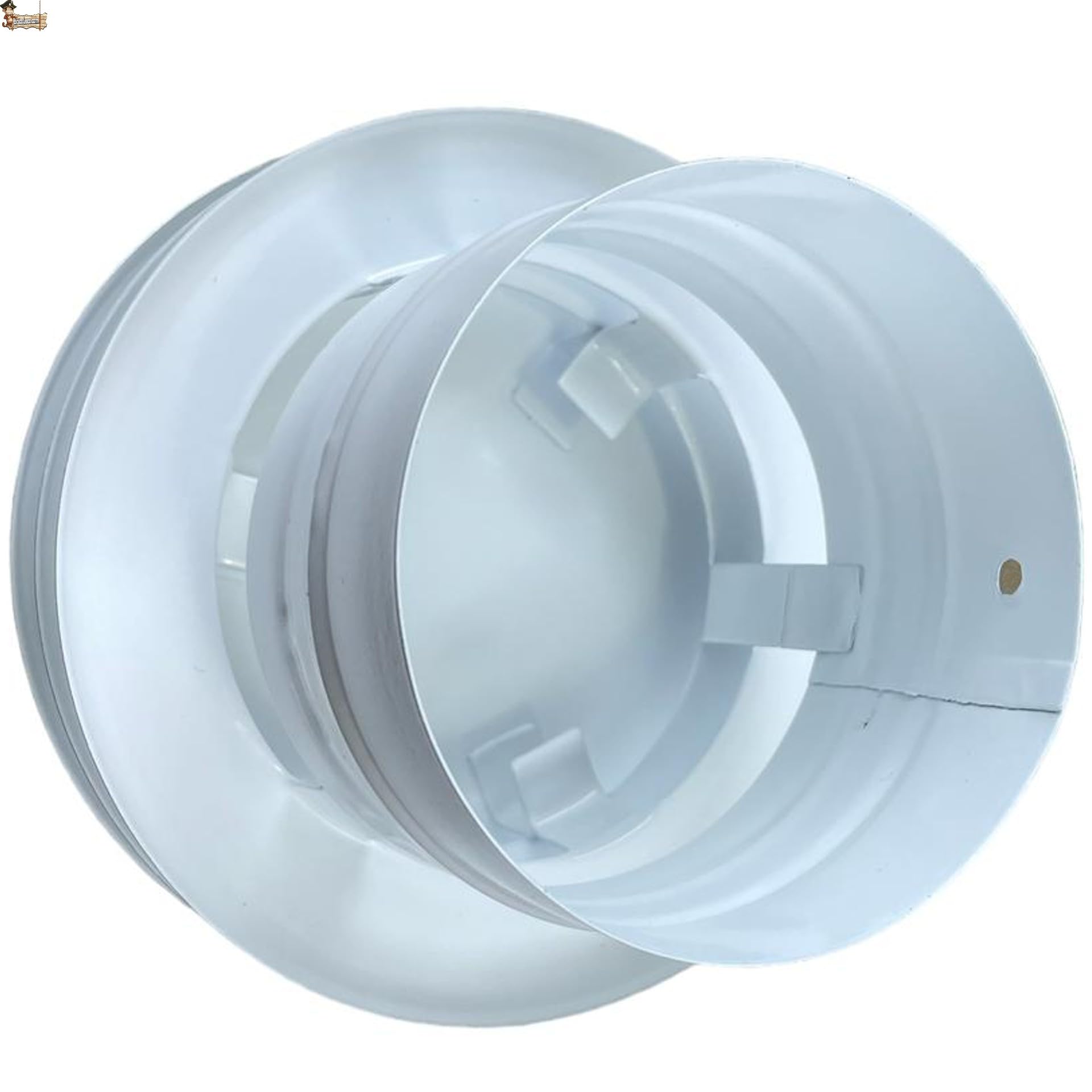 BricoLoco.com Sombrerete deflector antirrevoco Ø 100 mm., caldera, campana extractora o chimenea. Deflector de 3 aros para salida de aire, humos o gases. Chapa lacada en blanco (Ø 100 mm)