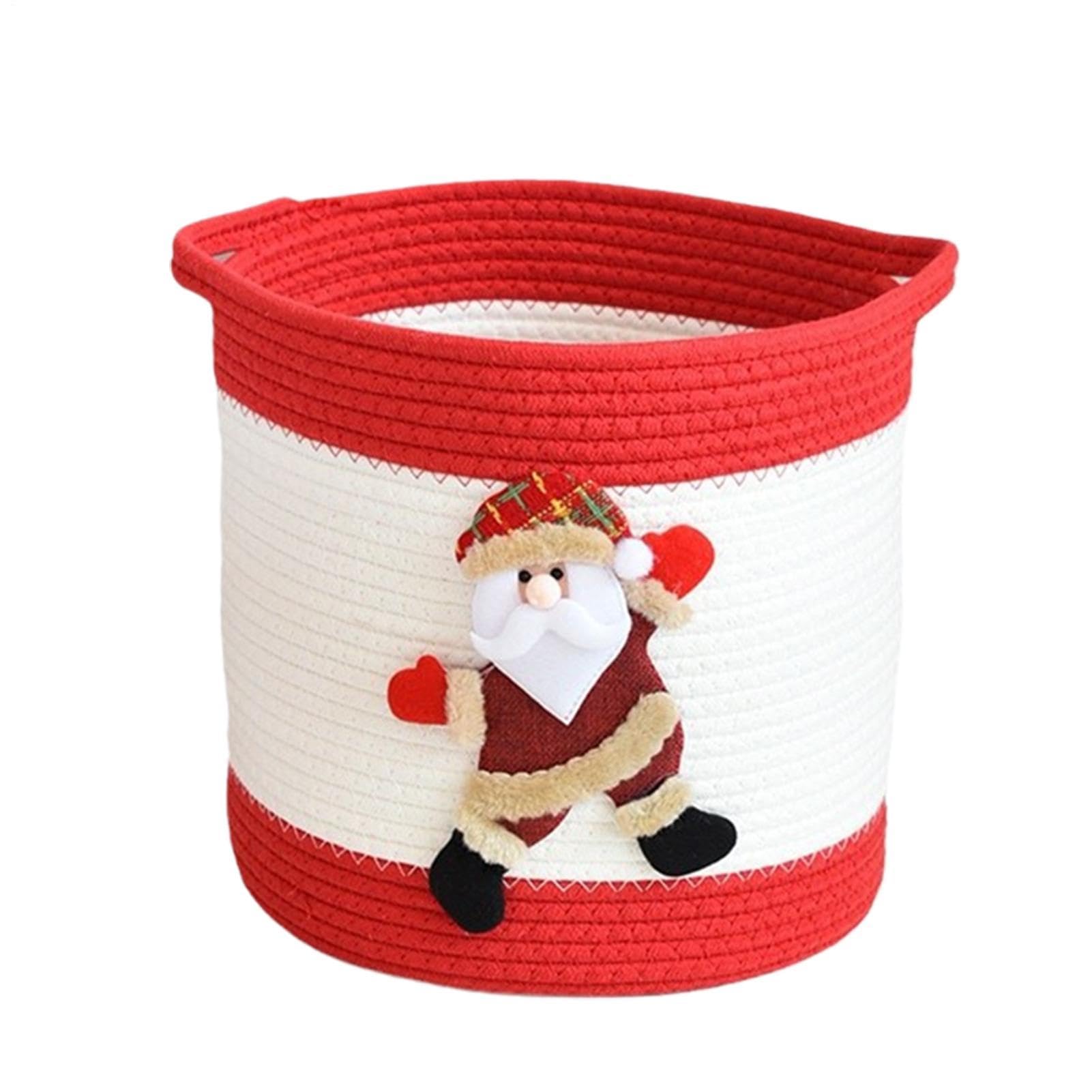 Panier en corde de Noël : corbeille de rangement tressée déco
