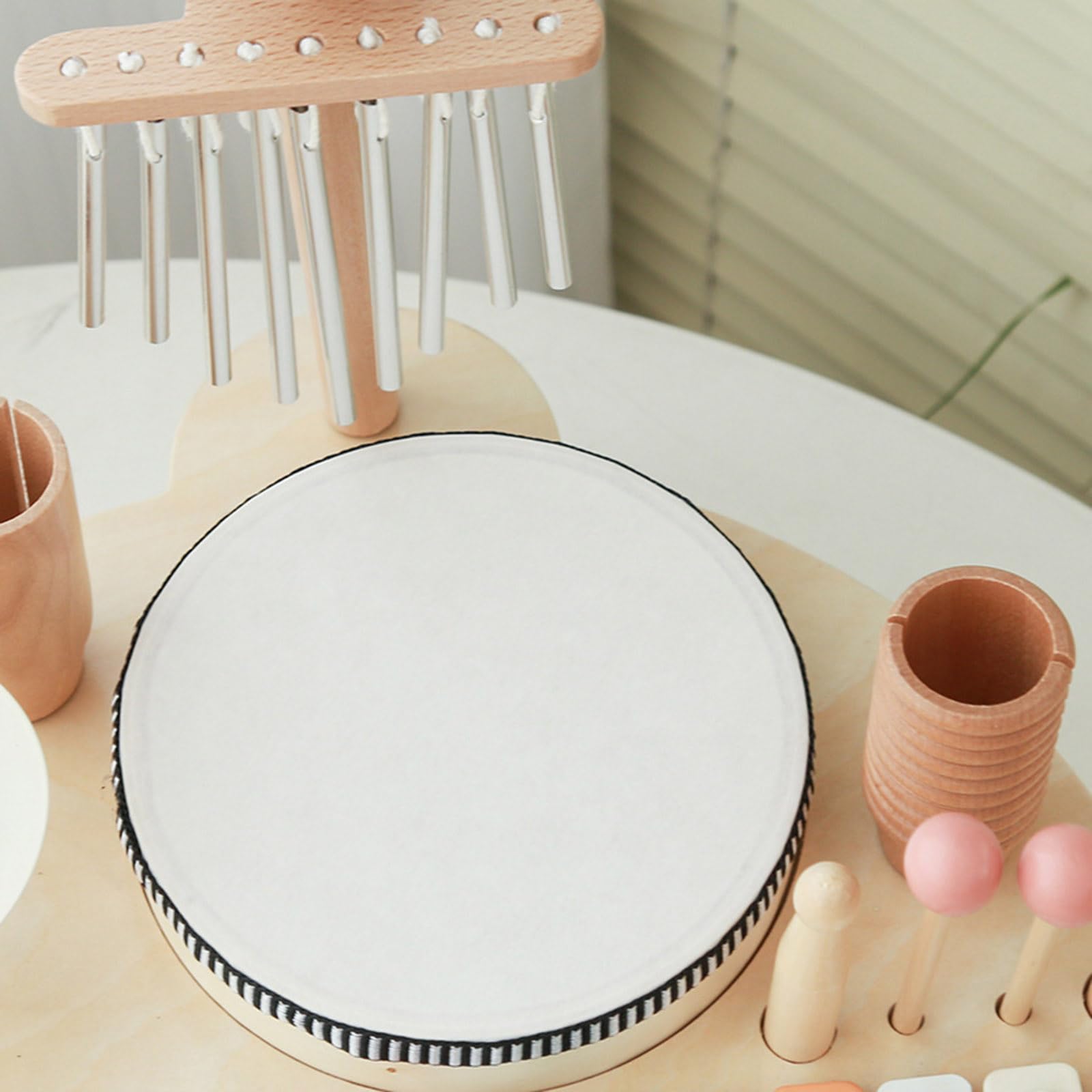 Hölzernes Kindertrommel und Xylophon Musikspielzeugset für kreatives Spielen, Geburtstagsgeschenk, pädagogisches Baby Musical für Babys