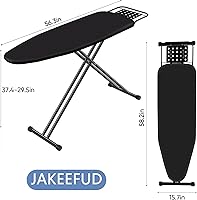 Vista 5 de Tabla de planchar de tamaño completo de 15" x 47" con cubierta resistente al calor y almohadilla de fieltro engrosada, soporte para plancha