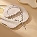 Long Chunky Gold Lariat Necklaces for Women Silver Statement Boho Teardrop Baroque Pearl Drop Pendant Choker Y Necklace Fashion Vintage Jewelry Trendy (Silver)