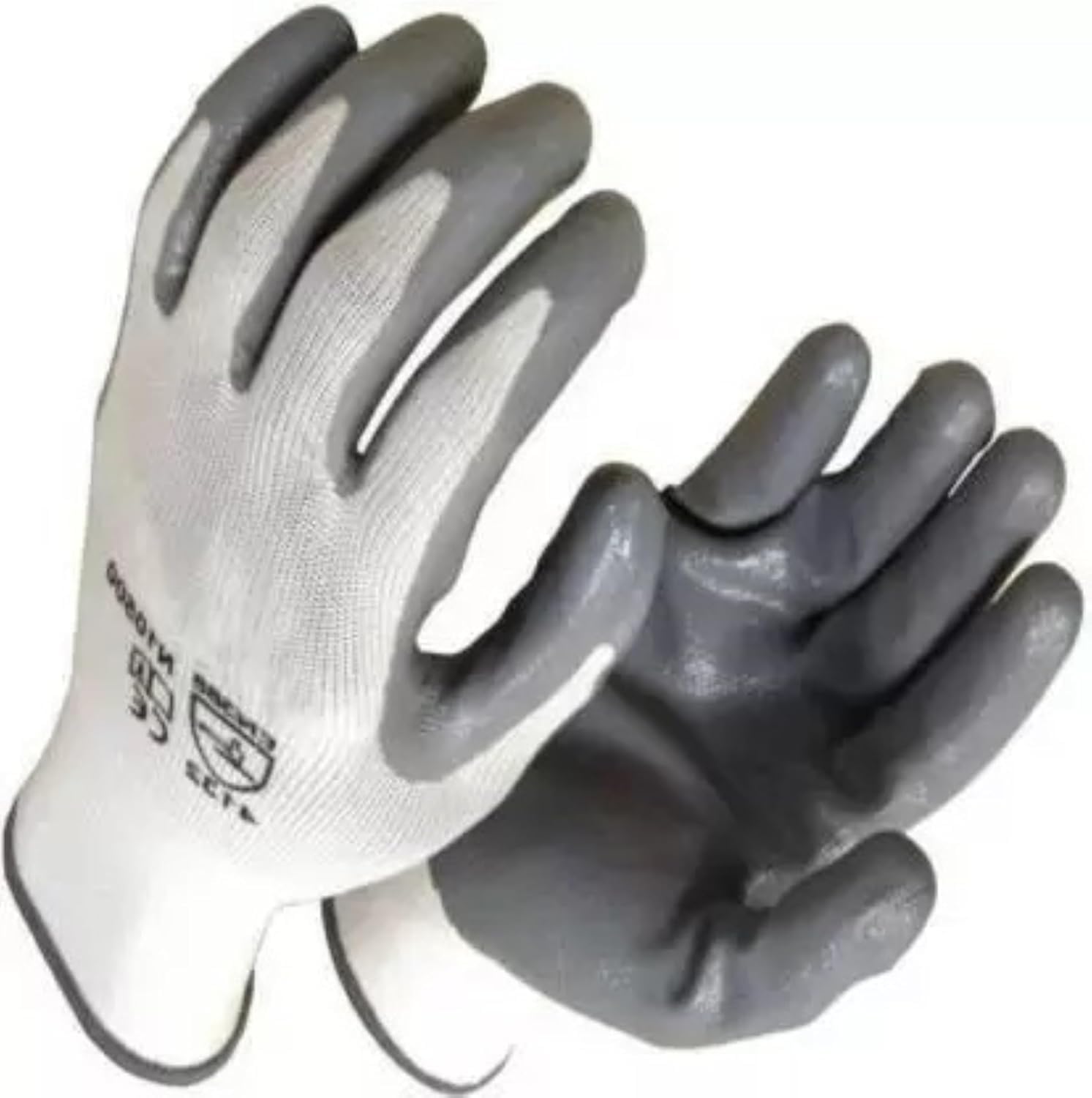 Multipurpose Cut Resistance Polyester & Nylon, PU Nitrile Coating Work Safety Gloves, Hand & Fingers, Welding, Mechanical, Construction, Agriculture– Heavy Duty (Grey) (1 PAIR)