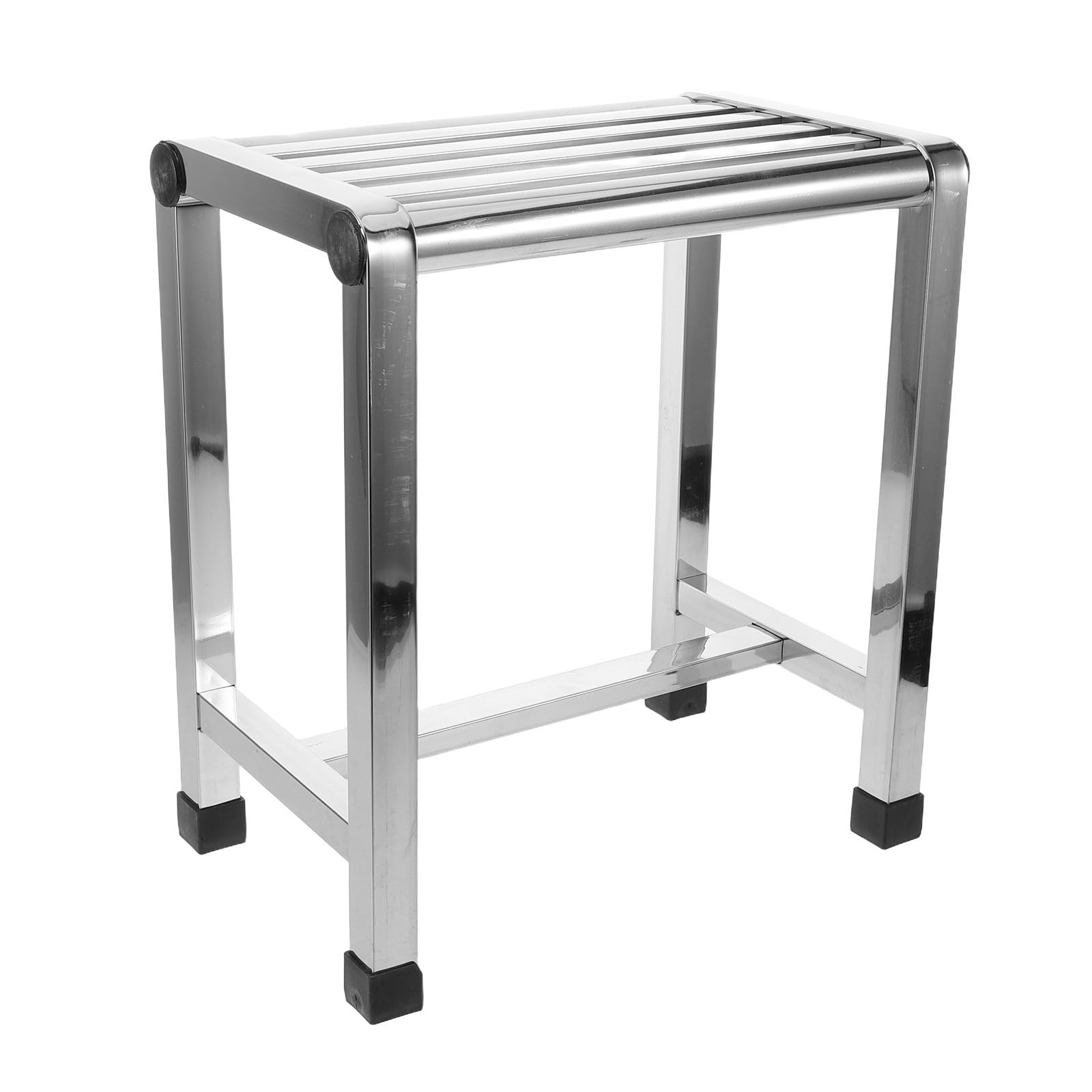 YARNOW Taburete de Ducha de Acero Inoxidable, Taburete Metálico Plata, para Baño y Hogar, Antideslizante, Ayuda Movilidad, para Adultos y Mayores