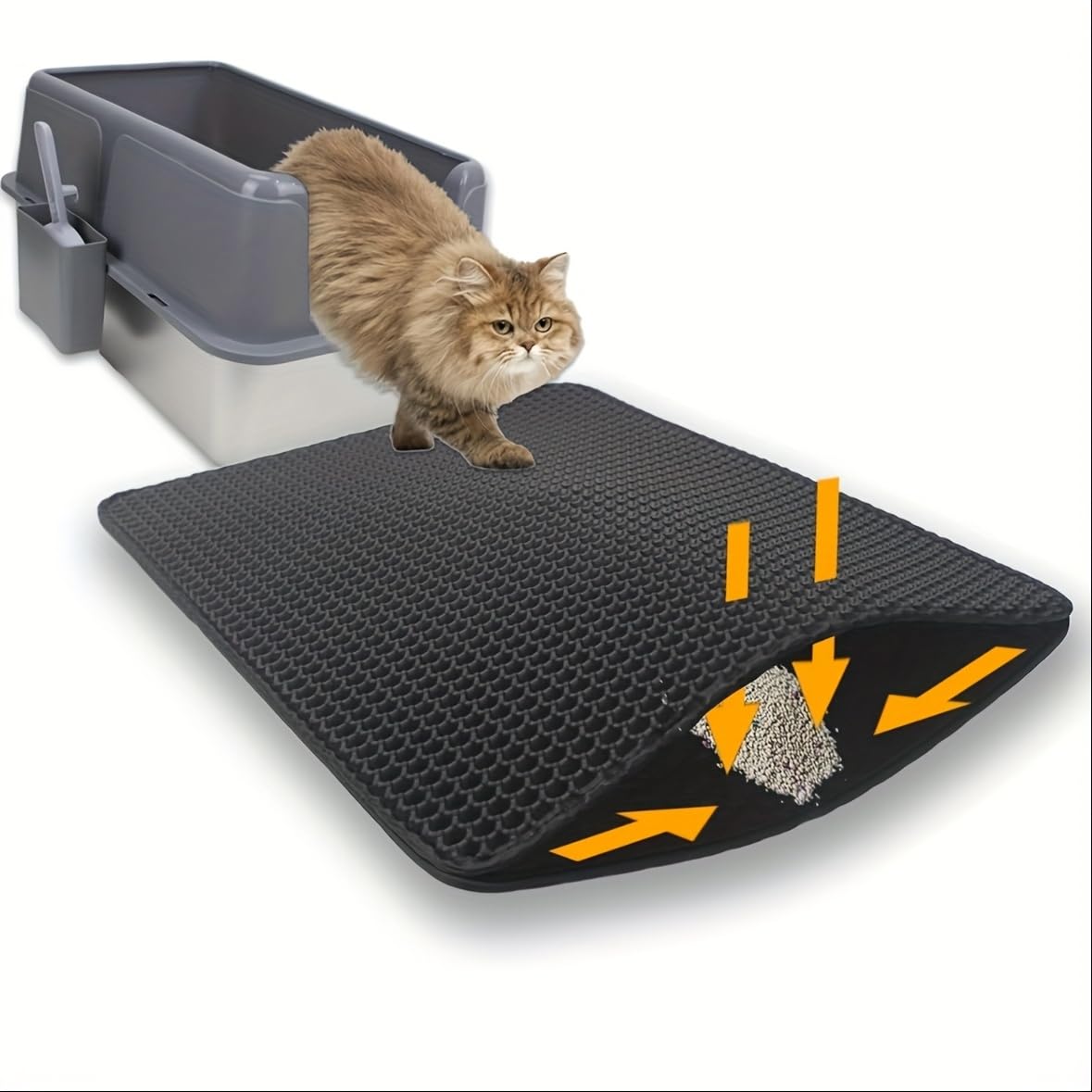 Impermeable, panal de abeja, doble capa, alfombrilla de arena para gatos, sin ftalatos