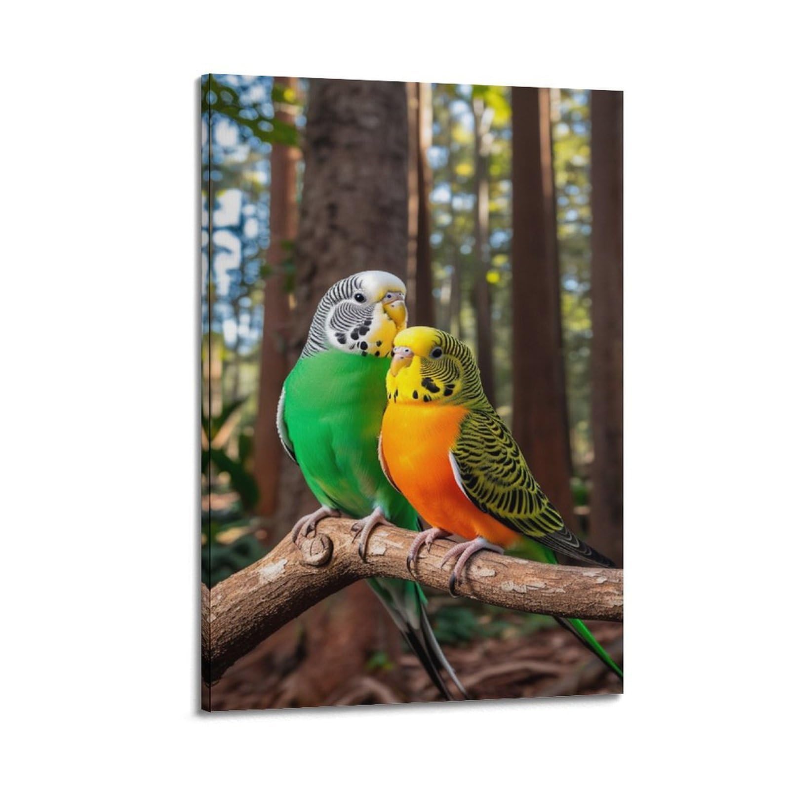 Perruches décoration murale 40x60 art oiseau exotique - 6