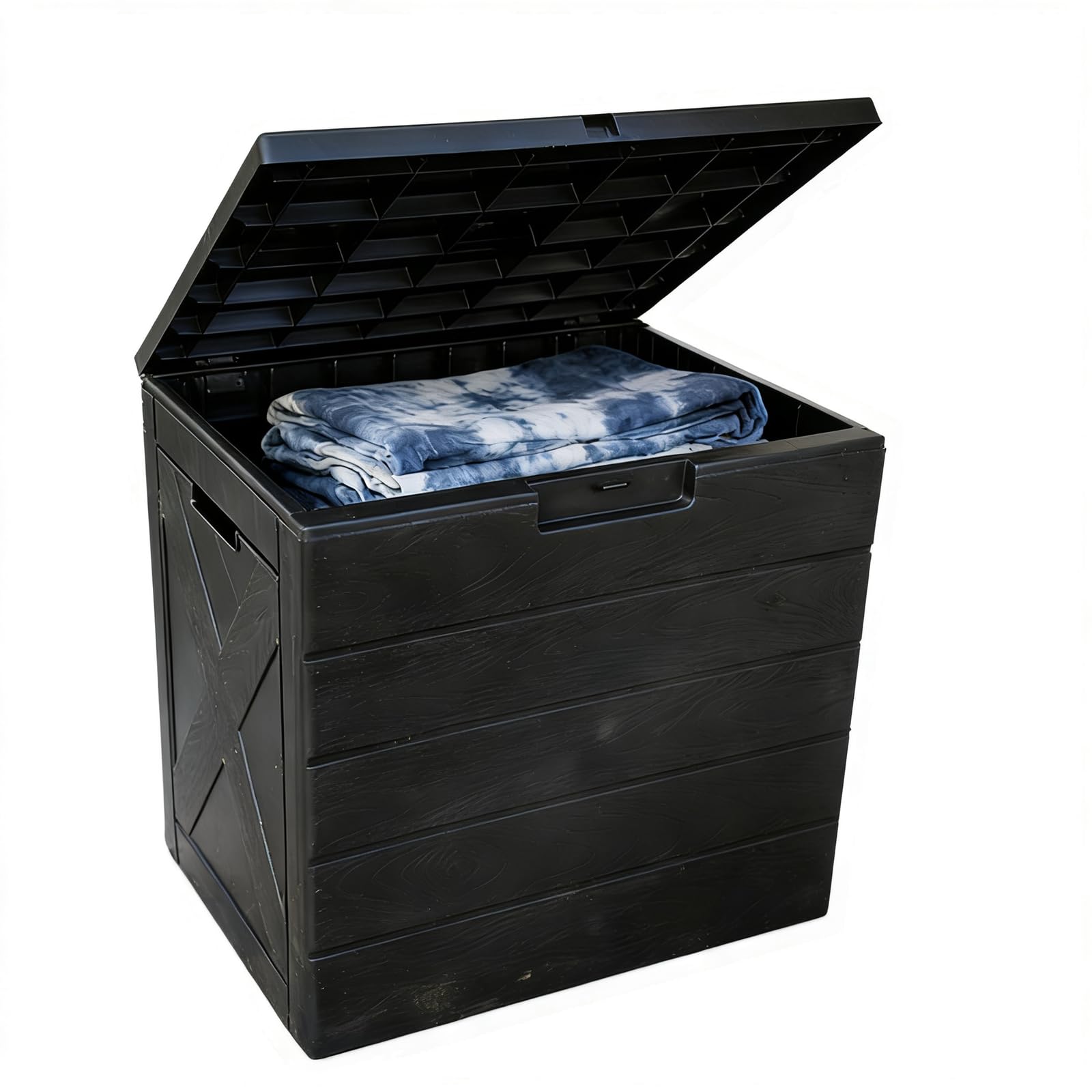 TUXCAXI 30 Gallon Outdoor Storage Box With Sturdy Lid Offers Durable Outdoor Storage Solution Built To Last In Any Weather Duty