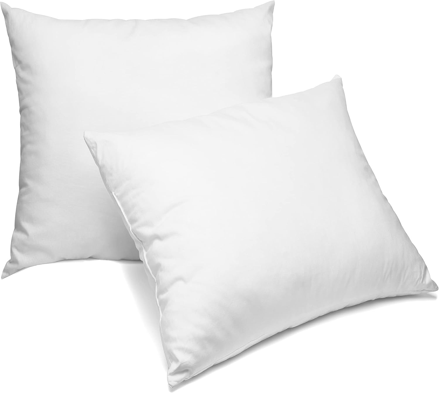 ROYALE LINENS Throw Pillow Insert 2 Pack 16 x 16 Inch Pillow Insert - Square Pillow - Bed & Couch Pillow - Sofa Pillow Insert - Decorative Pillow Insert - Inner Cushion - Pillow & Shams Stuffer White