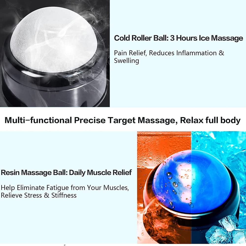 Masajeador de espalda con ventosa for aliviar el dolor de fascitis plantar, masajeador de tejido profundo con bola de masaje muscular montable for aliviar el dolor(Ice Balls)