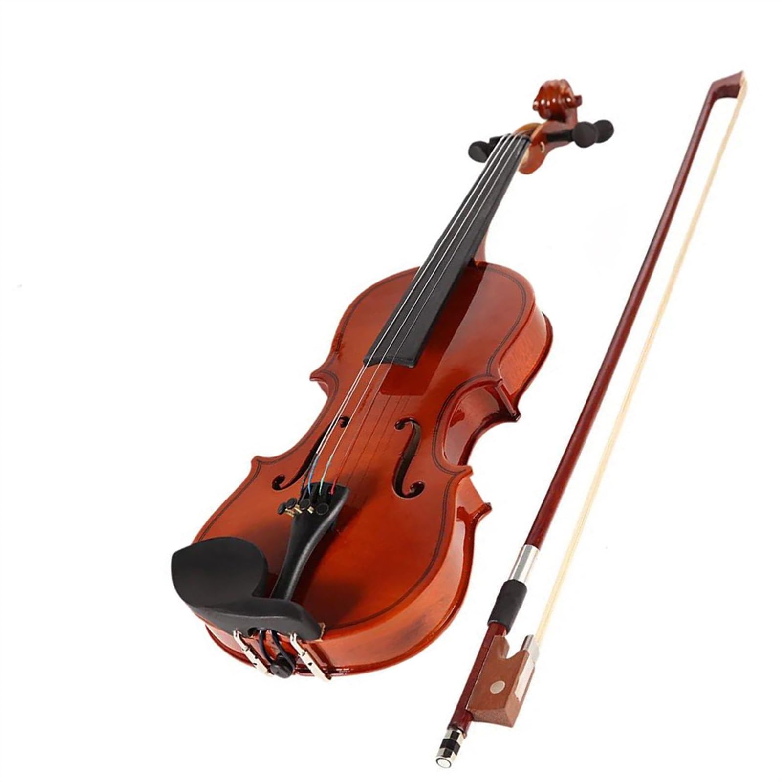 Violine 4/4 Violine Professionelle Massivholzvioline Mit Tragebox(Brown)