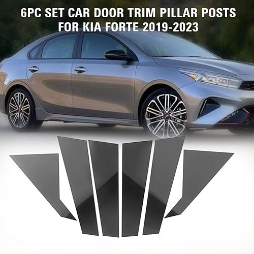 Miniatura 2 de Three T Cubierta de Moldura de Postes de Pilar de Ventana de Puerta Lateral de Automóvil para KIA Forte 2019 2020 2021 2022 2023 Sedan