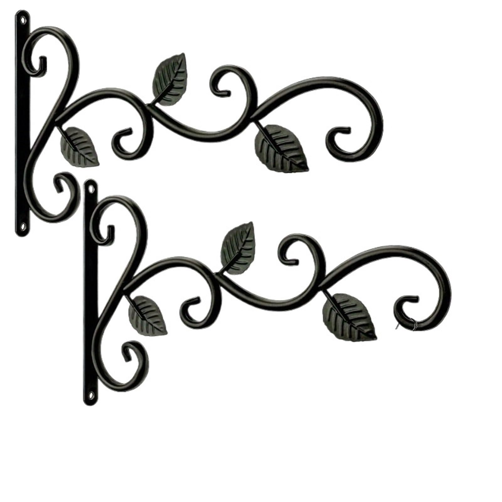 RGOEMHJ Iron Plant Hanging Rack 2-4 Indoor Outdoor Flower Pot Hanger Vintage Style Metal Hook Basket Wall Mount for Planter Flower(4 Pcs Plant Hooks)