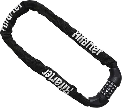 Miniatura 8 de Cadena de bloqueo de bicicleta, combinación de 5 dígitos, cerradura de cadena antirrobo de alta resistencia, 3.2 pies de largo, cerraduras de