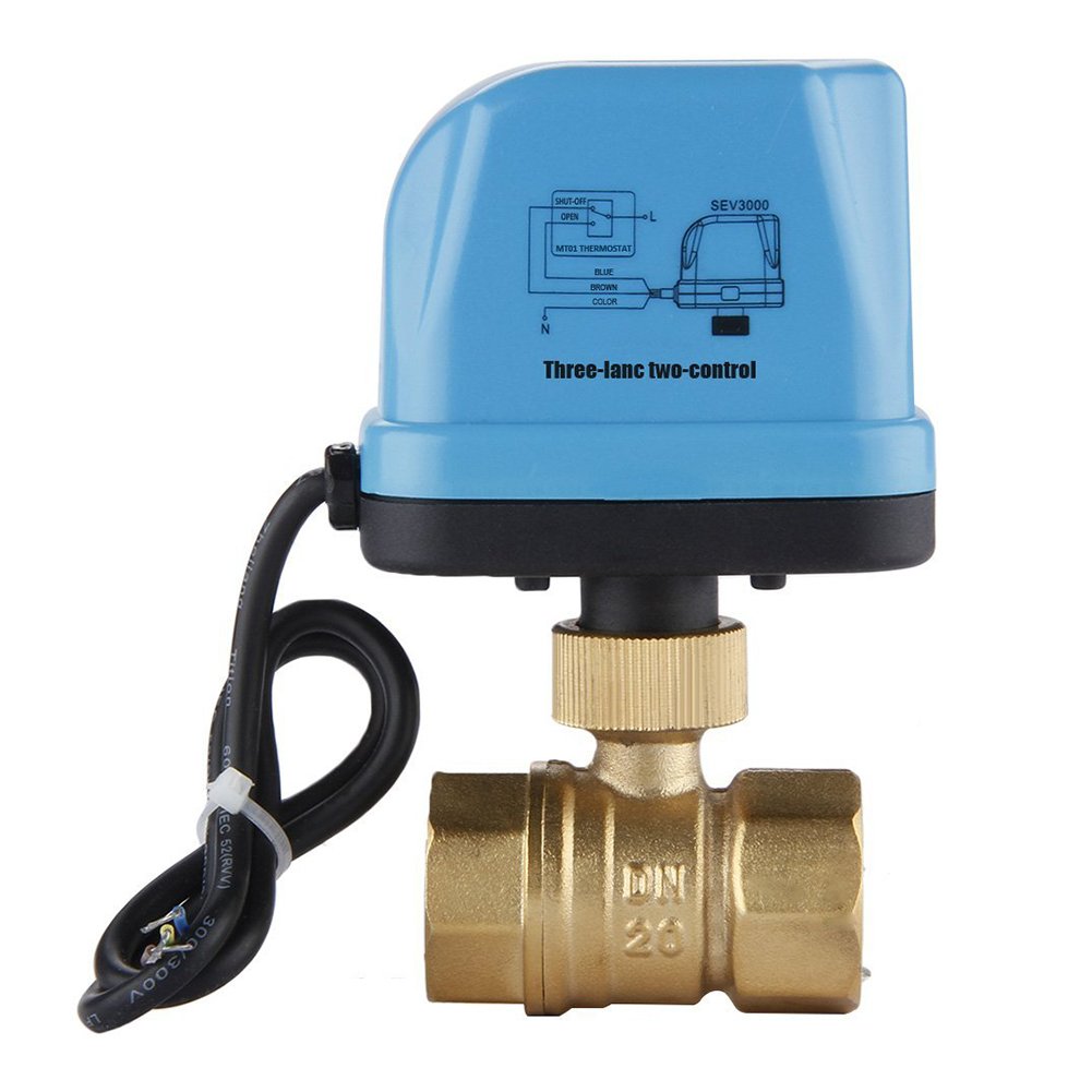 Válvula de zona de 2 vías, válvula de bola inversa, 220 V, DN20 (G3/4 pulgadas), válvula de bola