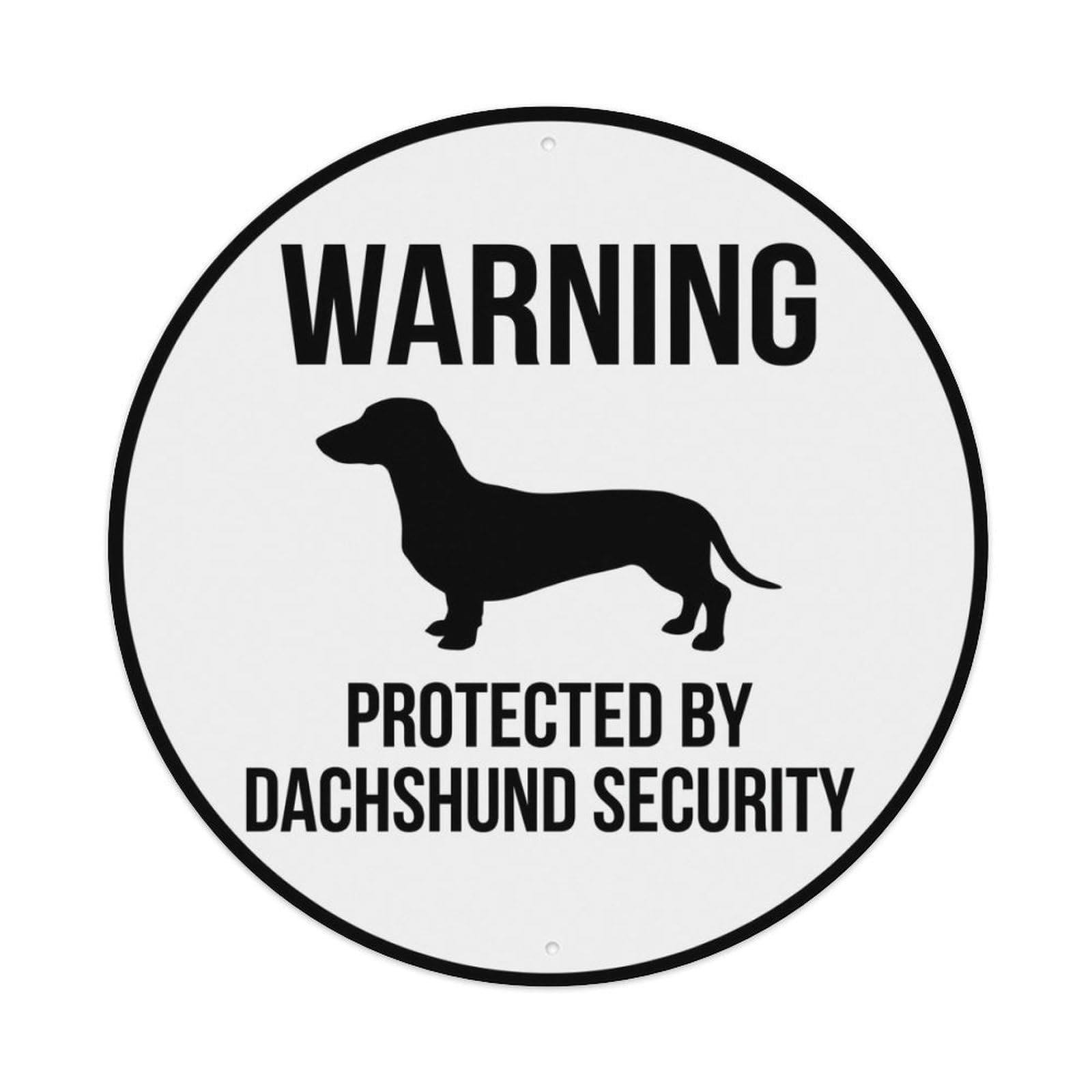 Dachshund Security Warning Minimal Graphic Metal Tin Sign