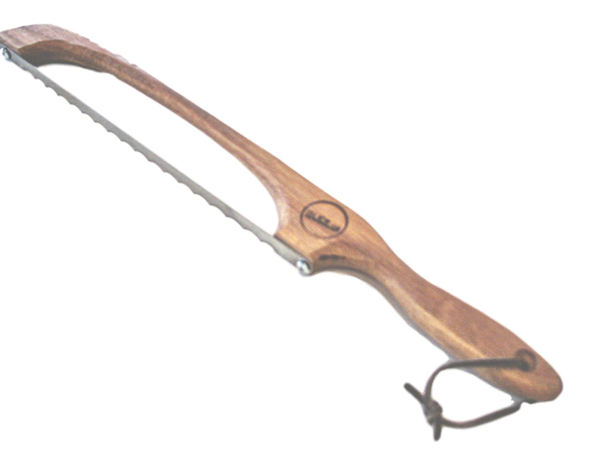 BREAD SLICER ISLICE.ca Serrated Bread Knife Solid Oak Bow Bread