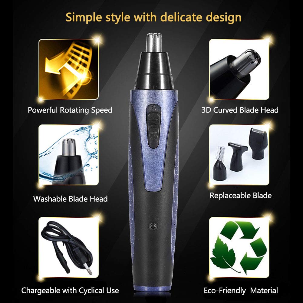 Kit de Tondeuse pour Hommes, Tondeuse de Nez pour Hommes, Ensemble de Rasoir électrique Rechargeable Automatique pour Oreilles, Nez, Barbe, Sourcils, épilation