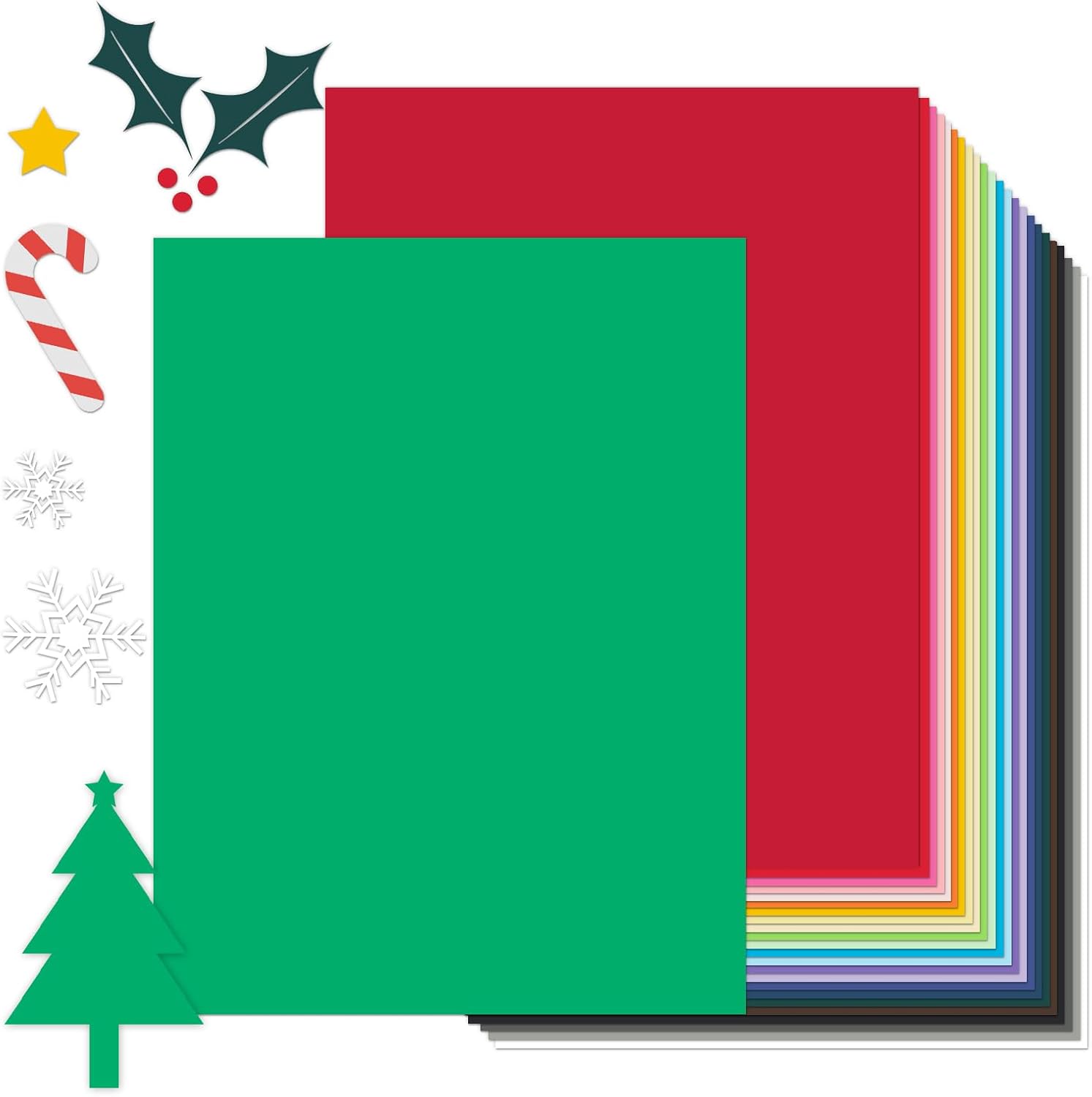 300 Sheets Colored Cardstock 8.5 x 11, Goefun 25 Colors Colored Printer Paper 65lb Construction Paper Assorted Colors for Crafts & Scrapbooking
