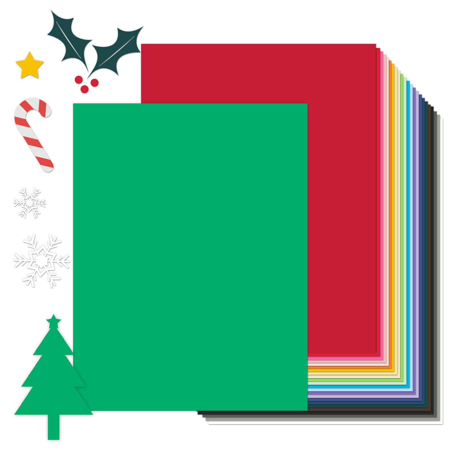 Goefun Farbiger Karton, 25 Farben, 29,5 kg, Konstruktionspapier, verschiedene Farben, für Bastelarbeiten und Scrapbooking, 300 Blatt