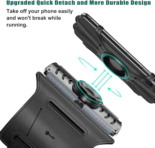 Miniatura 3 de VUP Soporte desmontable para teléfono para correr, brazalete giratorio de 360 para iPod, reproductor de MP3, iPhone, se adapta a todos los