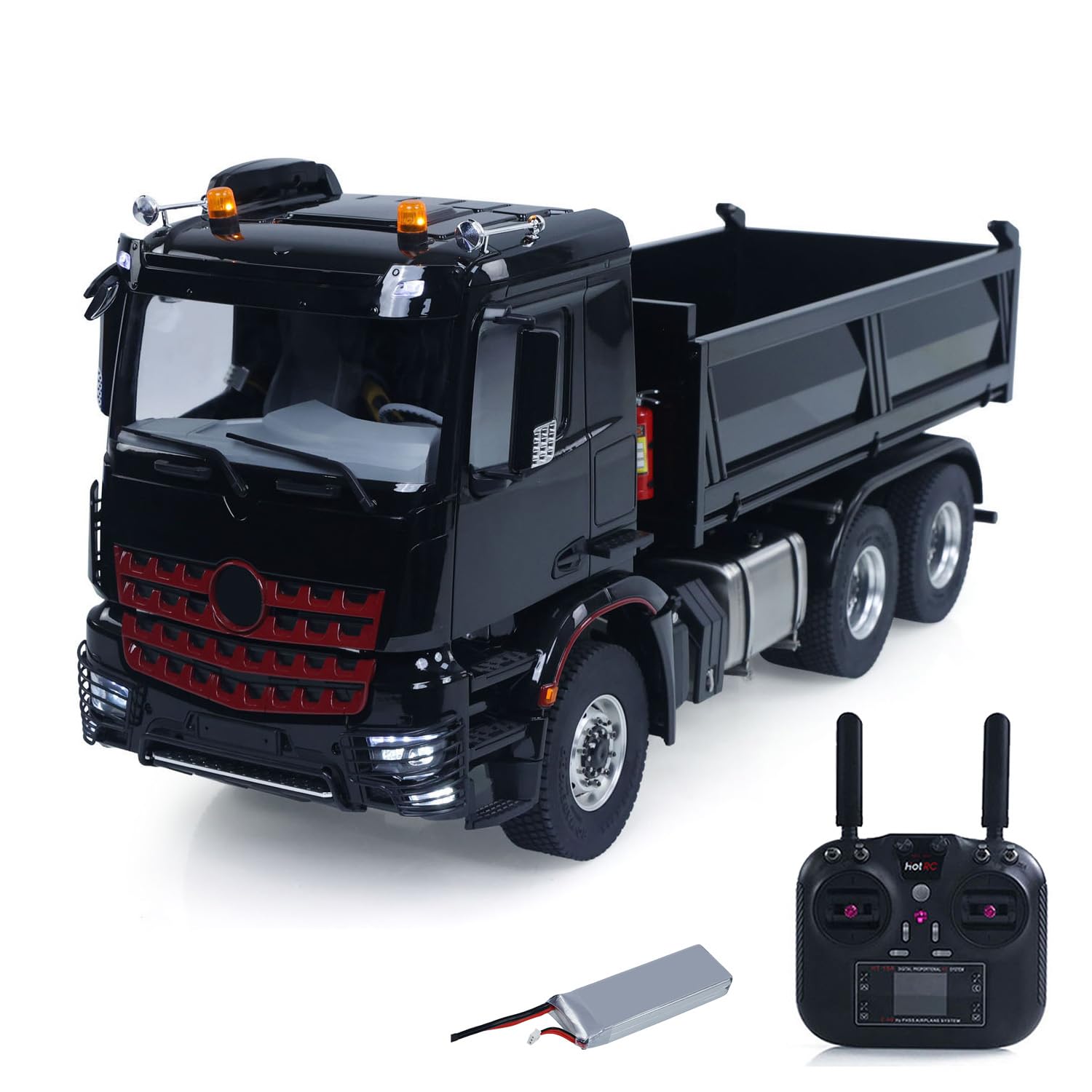 Metal Chassis Model RTR 1 14 RC Hydraulic Dumper 2Speed Remote Control Tipper Car 3Axles NO Lock Differential