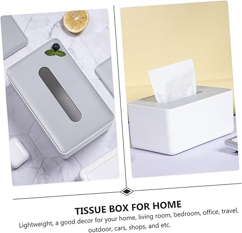 Miniatura 4 de JOINPAYA Caja de papel de escritorio para el hogar, funda rectangular para pañuelos para el hogar, bandeja organizadora de tocador, soporte para