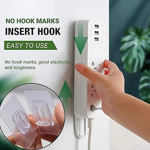 Miniatura 2 de Ganchos de pared adhesivos transparentes de doble cara, ganchos de pared adhesivos transparentes de doble cara, autoadhesivos sin uñas, sin daños,