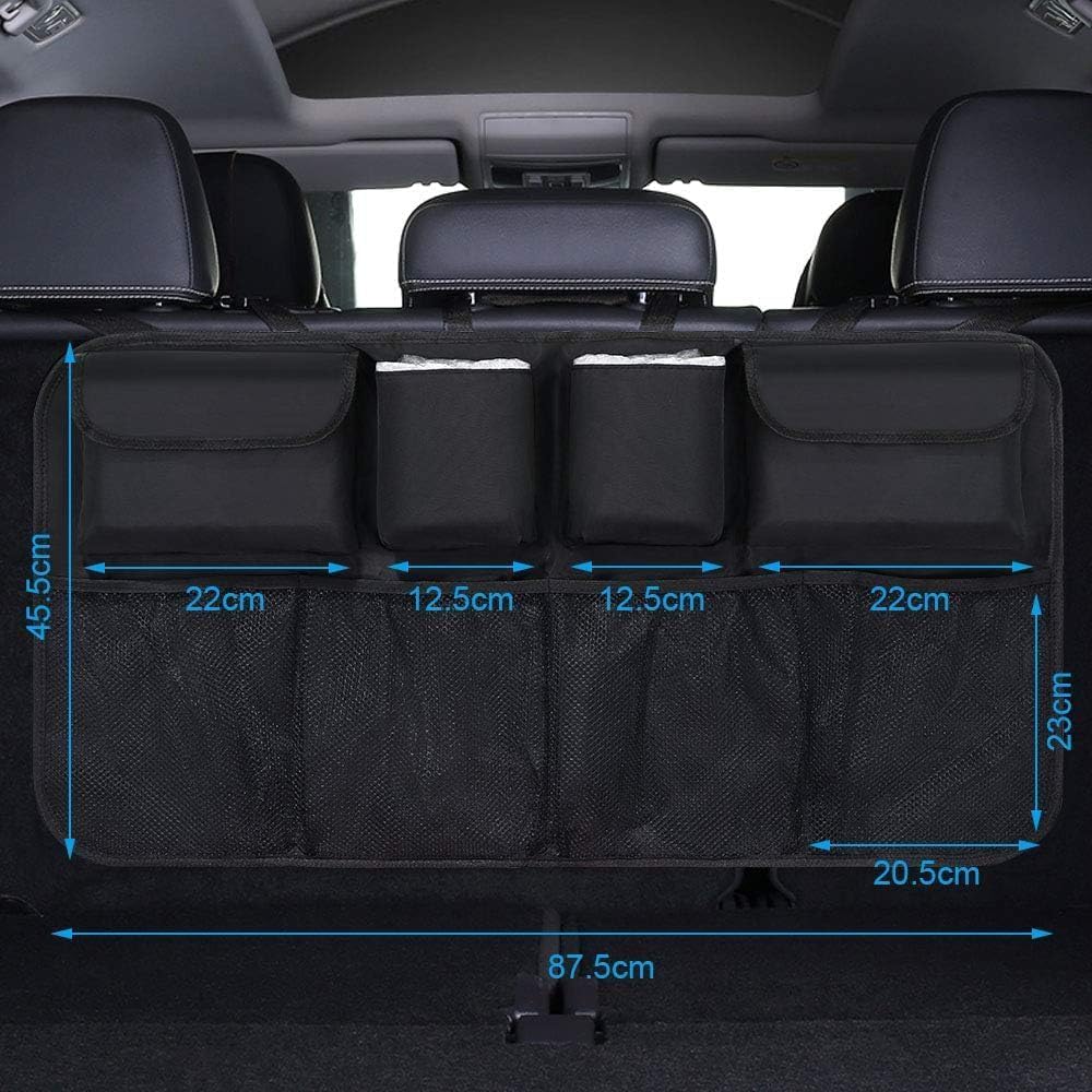 Organizzatore Auto per Tesla Model Y 2025 | Borsa Bagagliaio Auto Organizer Sedile Posteriore Rete Portaoggetti Tasca Porta Oggetti Modulo Salvaspazio Baule