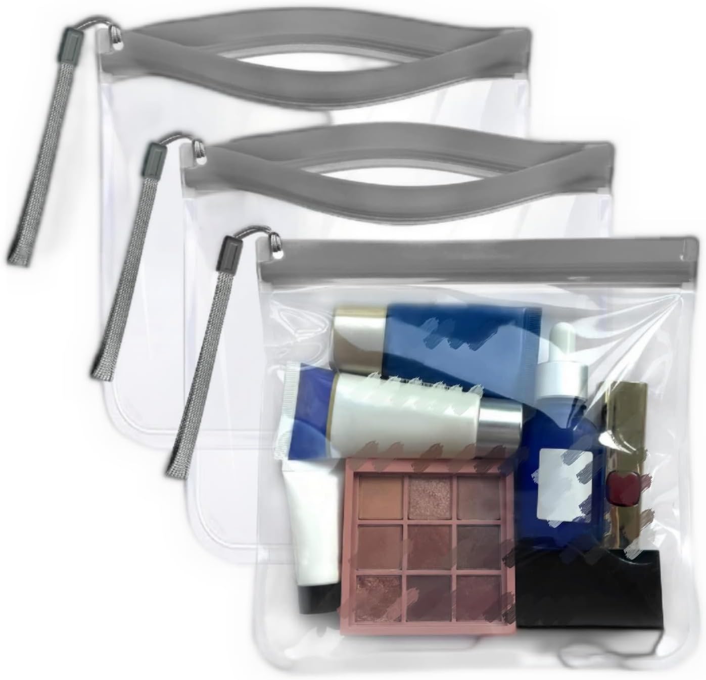 SYOSI 3Pcs Clear Travel Toiletry Bags, Waterproof Leakproof Travel Makeup Bag Sealable Wash Bags Airport Security Liquids Bags for Women Men SYOSI 3Pcs Clear Travel Toiletry Bags, Waterproof Leakproof Travel Makeup Bag Sealable Wash Bags Airport Security Liquids Bags for Women Men