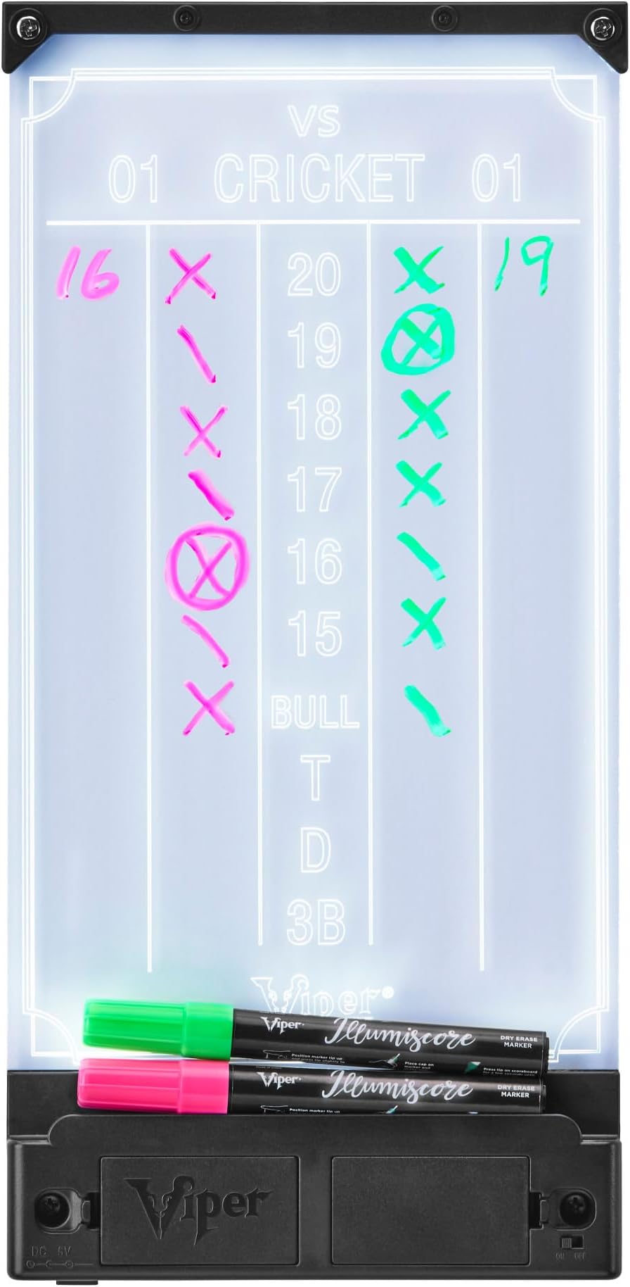 Illumiscore See-Through Illuminated Back-Lit Dry Erase Dart Scoreboards