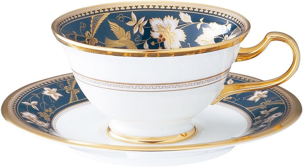 ノリタケ(Noritake) Noritake Sublime Tea Coffee Bowl Dish (Iron Cup_Saucer, 220ｍｌ, 02: Navy Blue