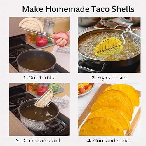 Miniatura 6 de HIC Kitchen Taco Shell Tong, acero, para hacer cáscaras caseras de tacos
