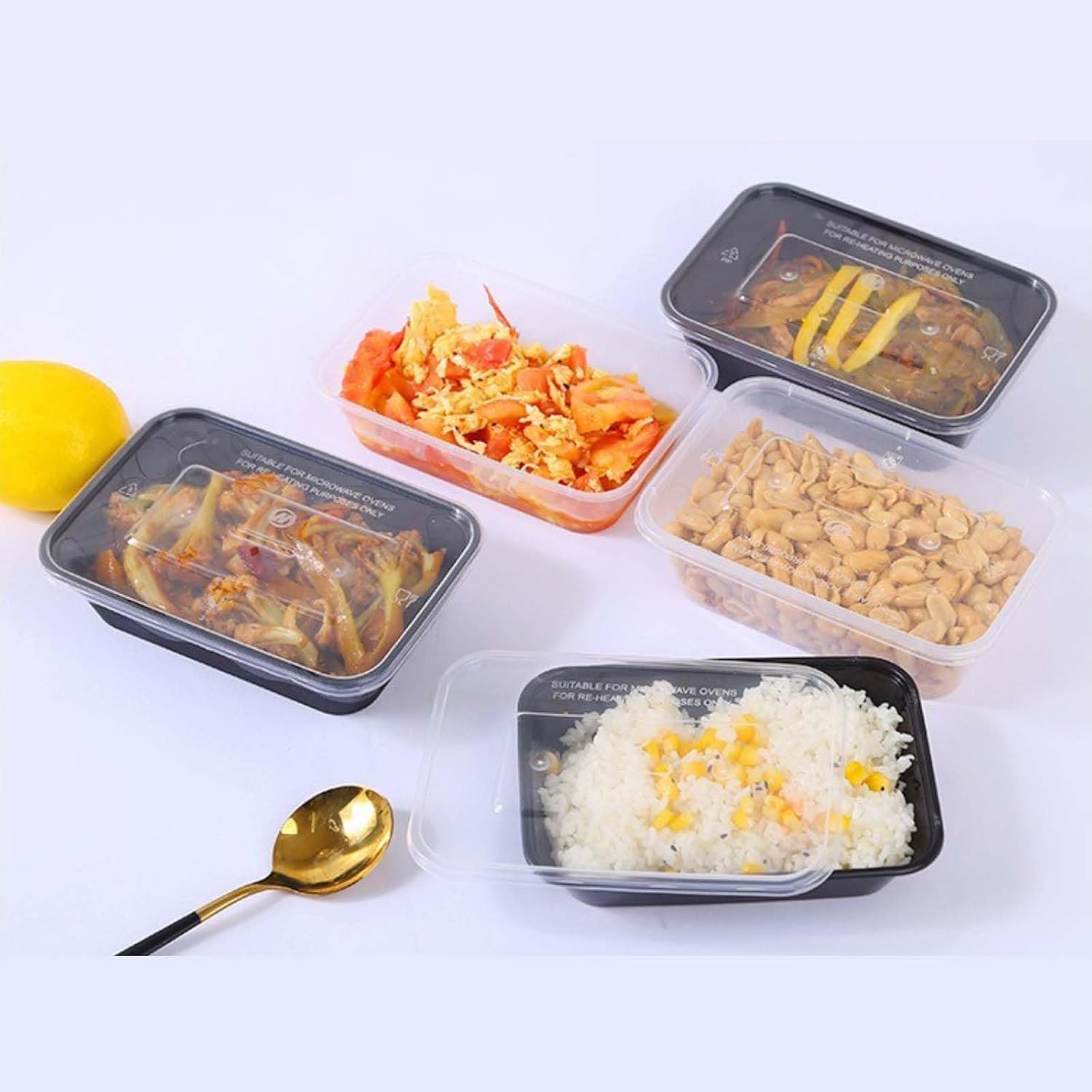 100pc 24 oz square meal prep containers with lids ,disposable to go food containers,Plastic take out food containers With Lid, Reusable food storage containers ，Microwave Freezer Dishwasher Safe - Image 5