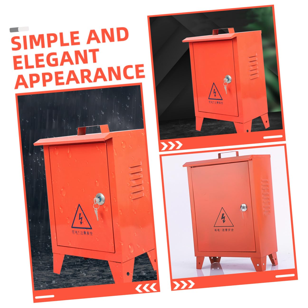 Ciieeo Outdoor Weatherproof Breaker Box Electrical Junction Box 250x300x180mm Small Iron Portable Power Distribution Case for Construction Site Use