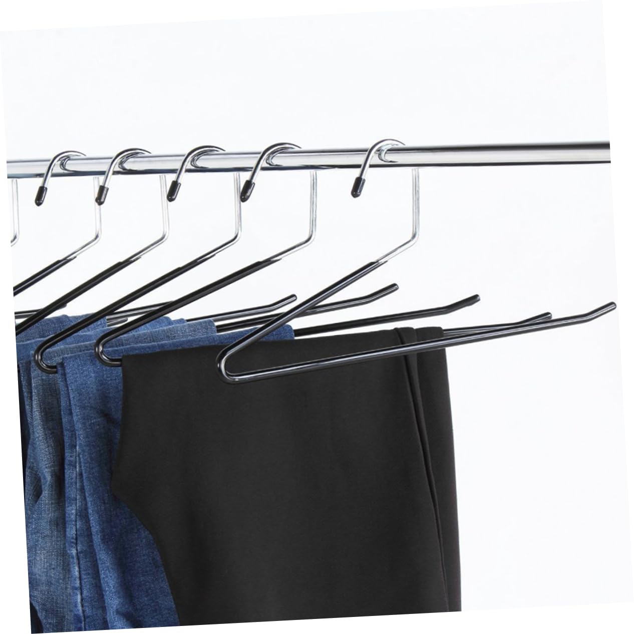 MAGICLULU 12pcs Heavy Duty Open Ended Pants Hangers Non Slip Jean Organizers for Closet Storage with Saving Design Maximum Weight Capacity