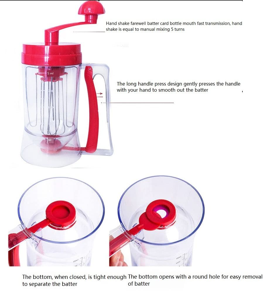 Pancake Batter Dispenser, Batter Dispenser, Handheld Pancake Cupcake Batter Mixer Dispenser Mixer Maschine Backwerkzeug, ​für Mix, Gebäck, Waffel, Messbecher für Muffins, Backen