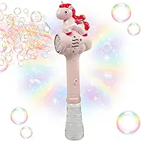 Leduc Máquina de Bolhas Unicórnio Rosa LED Automática – Lança Centenas de Bolhas, Tema Unicórnio, Festa Aniversário Infantil Meninas